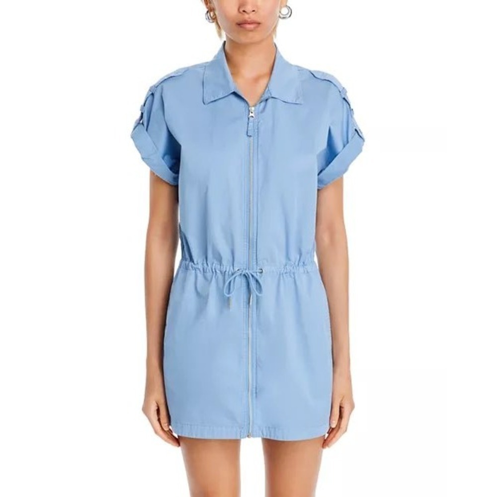 Pistola Meg Zip Front Utility Mini Dress in Eggshell Blue‎ - Size Medium